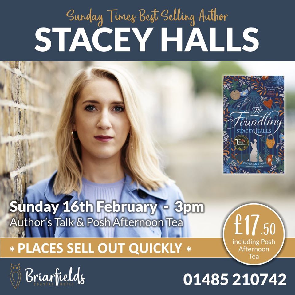 Stacey Halls - Author Talk & Afternoon Tea, Briarfields Hotel, Main Road, Titchwell, Norfolk, PE31 8BB | A unique opportunity to hear and meet Sunday Times Bestselling author Stacey Halls at Briarfields' next Bookfest event. | Book event, Afternoon Tea, Booksigning, Sunday times Bestseller, Briarfields, Norfolk Coast